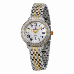 Michele Serein Mother of Pearl Dial Stainless Steel and Yellow Gold-plated Ladies Watch MWW21E000007