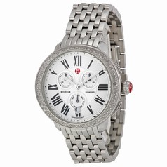 Michele Serein Silver Dial Chronograph Stainless Steel Ladies Watch MWW21A000001
