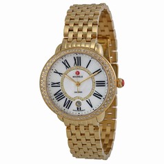 Michele Serein White Mother of Pearl Dial 18kt Gold-plated Ladies Watch MWW21B000031
