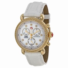 Michele Signature CSX Mother of Pearl Dial Leather Ladies Watch MWW03M000142