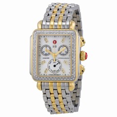 Michele Signature Deco Chronograph Diamond Mother of Pearl Dial Ladies Watch MWW06P000108