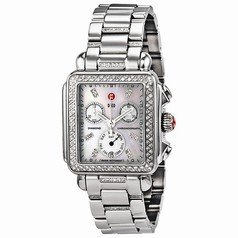 Michele Signature Deco Diamond Chronograph Mother of Pearl Ladies Watch MWW06P000103