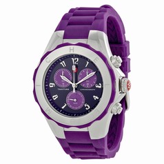 Michele Tahitian Jelly Bean Purple Dial Silicone Ladies Watch MWW12F000087