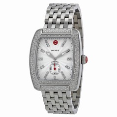 Michele Urban Silver White Dial Stainless Steel Diamond Ladies Watch MWW02T000002