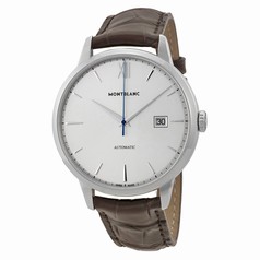 Montblanc Meisterstuck Heritage Automatic Silver Dial Brown Leather Men's Watch 111580