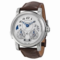 Montblanc Nicolas Rieussec Chronograph Automatic Silver Dial Brown Leather Men's Watch 106487