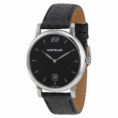 Montblanc Star Classique Black Dial Black Leather Men's Watch 108769