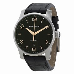 Montblanc Timewalker Automatic Black Dial Black Leather Men's Watch 110337