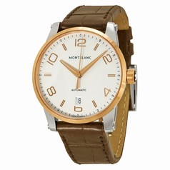 Montblanc Timewalker Automatic Silver Dial Brown Leather Men's Watch 110330