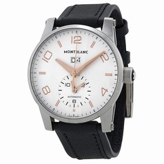 Montblanc Timewalker Automatic White Dial Black Leather Men's Watch 110579