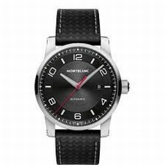 Montblanc Timewalker Urban Black Dial Black Leather Men's Watch 113877