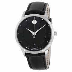 Movado 1881 Automatic Black Dial Black Leather Men's Watch 0606873
