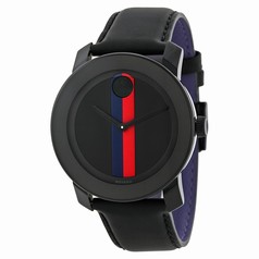 Movado Bold Black Dial Black Leather Strap Unisex Watch 3600224