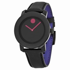 Movado Bold Black Dial Black Leather Unisex Watch 3600161