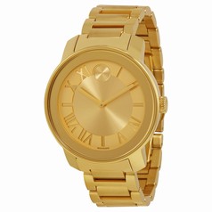 Movado Bold Champagne Dial Yellow Gold IP Steel Men's Watch 3600197