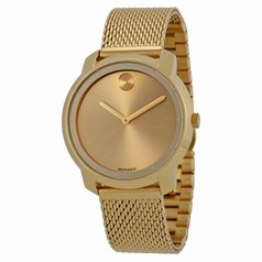 Movado Bold Gold Dial Gold Ion-plated Mesh Watch 3600242