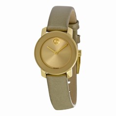 Movado Bold Gold Dial Gold Leather Ladies Watch 3600339