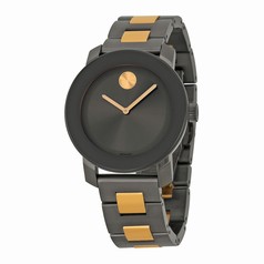 Movado Bold Grey Sunray Dial Ionic Rose Gold and Grey Plated Stainless Steel Ladies Quartz Watch 3600327