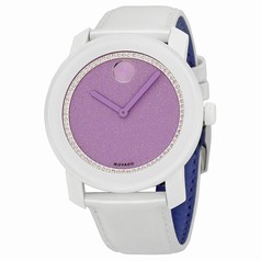 Movado Bold Lavender Dial Patent Leather Strap Ladies Watch 3600219