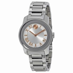 Movado Bold Silver Dial Stainless Steel Band and Case Ladies Quartz Watch 3600244