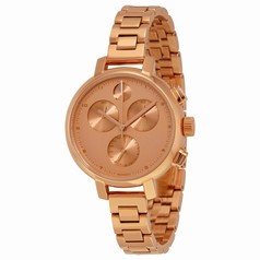 Movado Bold Rose Gold IP Stainless Steel Chronograph Ladies Watch 3600240