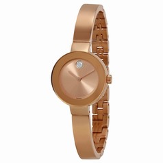 Movado Bold Rose-Gold Sunray Dial Rose-Gold Stainless Steel Case and Band Ladies Quartz Watch 3600286