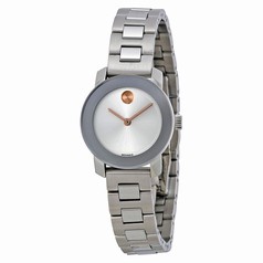 Movado Bold Silver Diakl Stainless Steel Ladies Watch 3600234