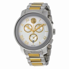 Movado Bold Silver Dial Silver-Gold tone Stainless Stee Case and Band Men's Quartz Watch 3600280