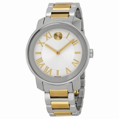 Movado Bold Silvered White Dial Two-tone Stainless Steel Men's Watch 3600208
