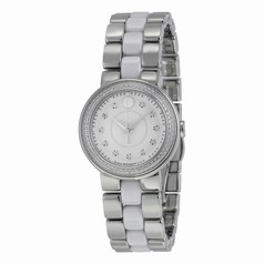 Movado Cerena Silver Dial Stainless Steel White Ceramic Ladies Watch 0606931