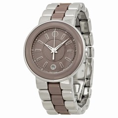Movado Cerena Smoky Lilac Dial Stainless Steel and Ceramic Ladies Watch 0606553