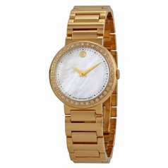 Movado Concerto Mother of Pearl Gold-plated Ladies Watch 0606422