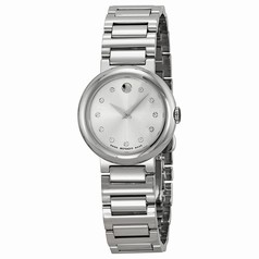 Movado Concerto Silver Dial Stainless Steel Ladies Watch 0606789