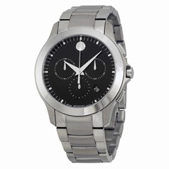 Movado Masino Chronograph Black Dial Stainless Steel Men's Watch 0606885