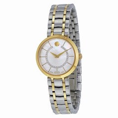 Movado Mother of Pearl Diamond-set Dial Two-tone Ladies Watch 0606921