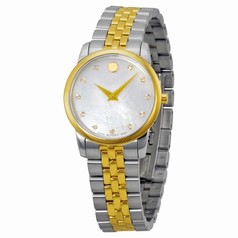 Movado Museum Mother of Pearl Diamond Dial Two-Tone Steel Ladies Watch 0606613