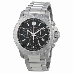Movado Series 800 Chronograph Black Dial Stainless Steel Men's Watch 2600110