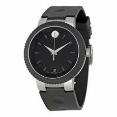 Movado Sport Edge Black and Blue Dial Rubber Strap Men's Watch 0606927