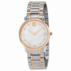 Movado TC Mother of Pearl Two Tone Stainless Steel Ladies Watch 606692
