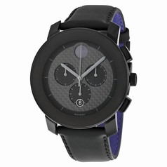 Movado Bold Chronograph Black Dial Black Leather Unisex Watch 3600227