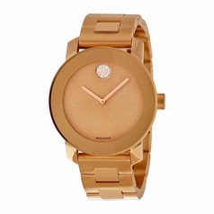 Movado Bold Bronze Dial Rose Gold Ion-plated Stainless Steel Band and Case Ladies Quartz Watch 3600335