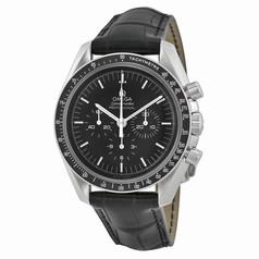 Omega Speedmaster Chronograph Black Dial Black Leather Men's Watch 31133423001001