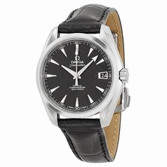Omega Aqua Terra Black Dial Black Leather Automatic Men's Watch 23113392101001