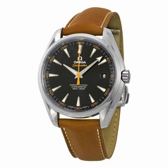 Omega Aqua Terra Master Automatic Black Dial Brown Leather Men's Watch 23112422101002