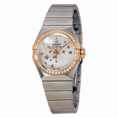 Omega Constellation Automatic Mother of Pearl Dial Steel and Rose Gold Diamond Ladies Watch 12325272005002