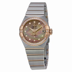 Omega Constellation Brown Mother of Pearl Diamond Automatic Ladies Watch 12325272057001