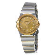 Omega Constellation Champagne Dial Stainless Steel and Yellow Gold Ladies Watch 12320276058002