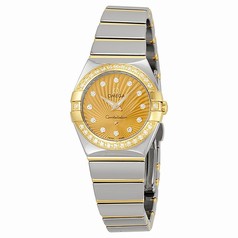 Omega Constellation Champagne Diamond Dial Steel and Yellow Gold Ladies Watch 12325246058002