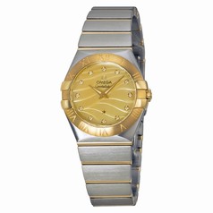 Omega Constellation Champagne Mother of Pearl Diamond Dial Ladies Watch 12320276057001