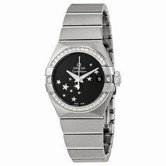 Omega Constellation Chronometer Star Black Dial Stainless Steel Ladies Watch 12315272001001